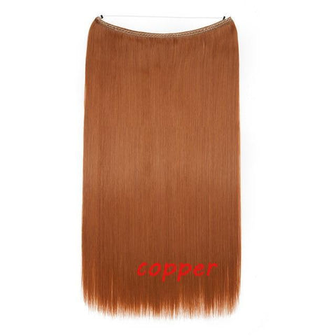 Image of * Invisible Wire One Piece Halo Hair Extension with No Clip Synthetic Hair 20 inches