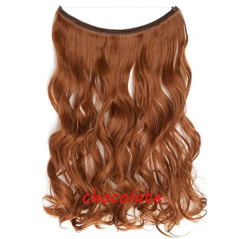 Image of * Invisible Wire One Piece Halo Hair Extension with No Clip Synthetic Hair 20 inches