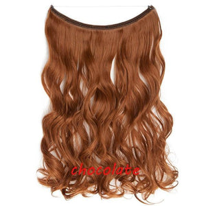 * Invisible Wire One Piece Halo Hair Extension with No Clip Synthetic Hair 20 inches