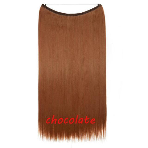 Image of * Invisible Wire One Piece Halo Hair Extension with No Clip Synthetic Hair 20 inches