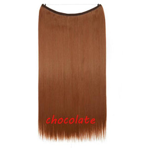 * Invisible Wire One Piece Halo Hair Extension with No Clip Synthetic Hair 20 inches