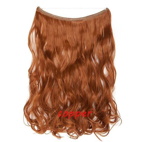 Image of * Invisible Wire One Piece Halo Hair Extension with No Clip Synthetic Hair 20 inches