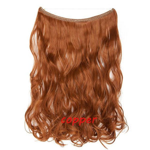 * Invisible Wire One Piece Halo Hair Extension with No Clip Synthetic Hair 20 inches