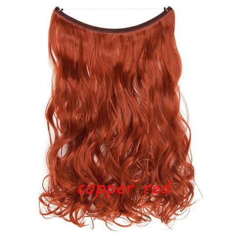 Image of * Invisible Wire One Piece Halo Hair Extension with No Clip Synthetic Hair 20 inches