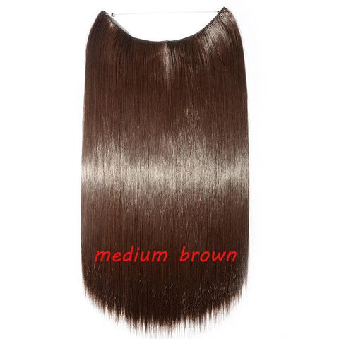 Image of * Invisible Wire One Piece Halo Hair Extension with No Clip Synthetic Hair 20 inches