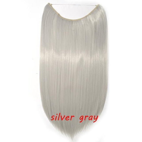 Image of * Invisible Wire One Piece Halo Hair Extension with No Clip Synthetic Hair 20 inches