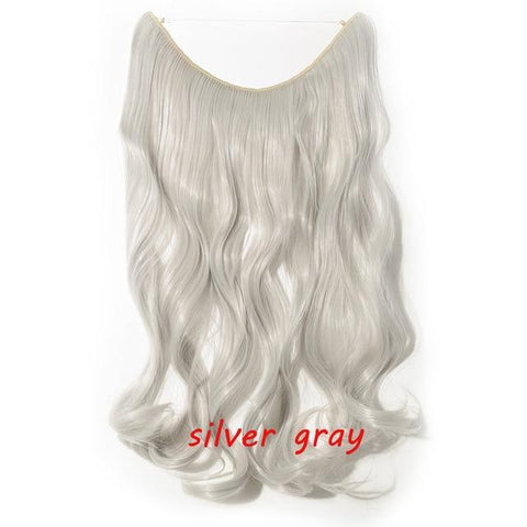 Image of * Invisible Wire One Piece Halo Hair Extension with No Clip Synthetic Hair 20 inches