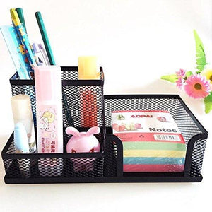 * Mesh Desk Organizer Caddy Pen Holder and Storage Box - Black