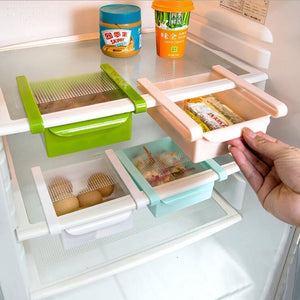 * Mini ABS Slide Kitchen Fridge Freezer Space Saver Organization Storage Rack Bathroom Shelf