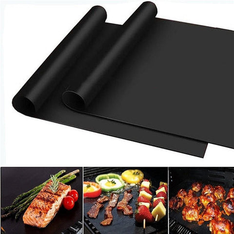 Image of * Non-stick BBQ Grill Mat and Heat Resistant Teflon Baking Sheet