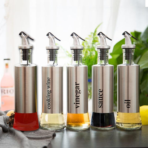 Image of * Olive Oil Dispenser Kitchen Leakage-proof Spice Bottles Olive Oil Vinegar Dispenser Pourer Bottle