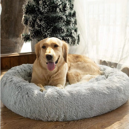 Image of * PET LOVER'S Plush Rounded Cushion Dog and Cat Bed Lounger Sofa (7 Sizes)