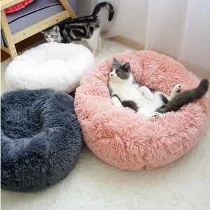 * PET LOVER'S Plush Rounded Cushion Dog and Cat Bed Lounger Sofa (7 Sizes)