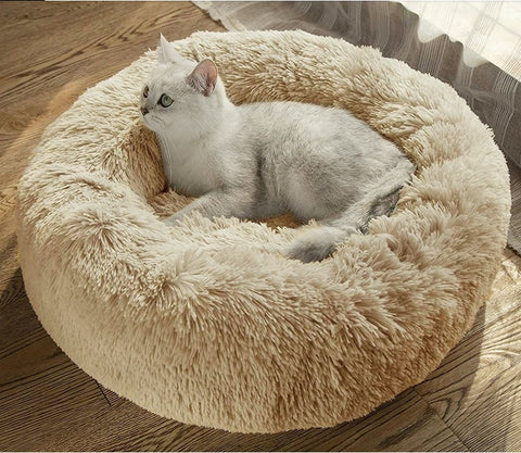 Image of * PET LOVER'S Plush Rounded Cushion Dog and Cat Bed Lounger Sofa (7 Sizes)