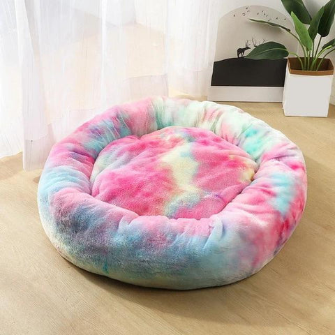 Image of * PET LOVER'S Plush Rounded Cushion Dog and Cat Bed Lounger Sofa (7 Sizes)