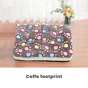 * Pet Soft Fleece Cushioned Blanket Bed Mat For Puppy Dog Cat - Washable