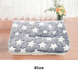 * Pet Soft Fleece Cushioned Blanket Bed Mat For Puppy Dog Cat - Washable