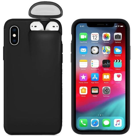 Image of * Popular Newly Designed AirPods Holder Case for iPhone 11 Pro Max, XS Max, XR, X, 10, 8, 7 Plus