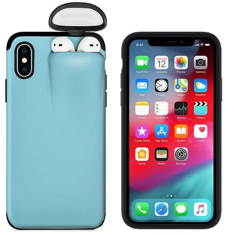 Image of * Popular Newly Designed AirPods Holder Case for iPhone 11 Pro Max, XS Max, XR, X, 10, 8, 7 Plus