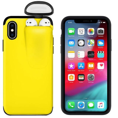 Image of * Popular Newly Designed AirPods Holder Case for iPhone 11 Pro Max, XS Max, XR, X, 10, 8, 7 Plus