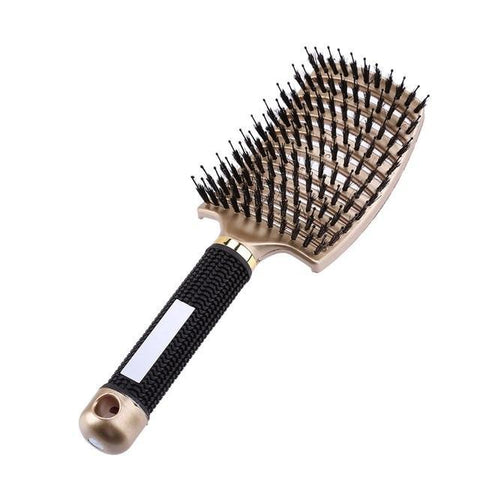 Image of * Popular Salon Scalp Massage Hairbrush with Nylon Bristles for Detangling Wet Curly Women's Hair