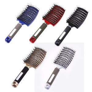 * Popular Salon Scalp Massage Hairbrush with Nylon Bristles for Detangling Wet Curly Women's Hair