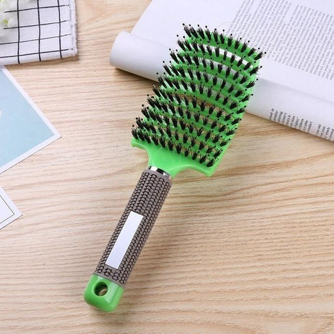 Image of * Popular Salon Scalp Massage Hairbrush with Nylon Bristles for Detangling Wet Curly Women's Hair