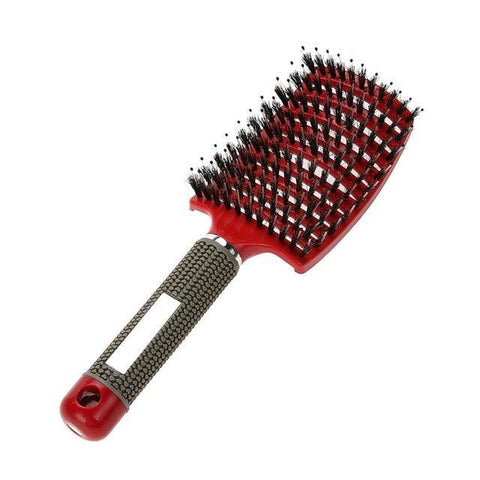 Image of * Popular Salon Scalp Massage Hairbrush with Nylon Bristles for Detangling Wet Curly Women's Hair