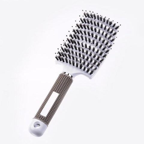 Image of * Popular Salon Scalp Massage Hairbrush with Nylon Bristles for Detangling Wet Curly Women's Hair