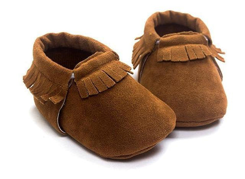 Image of * Popular Suede Baby Moccasins Shoe, Soft-soled, Non-slip First Walker (0-18 Month Sizes)