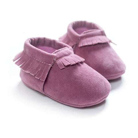 Image of * Popular Suede Baby Moccasins Shoe, Soft-soled, Non-slip First Walker (0-18 Month Sizes)