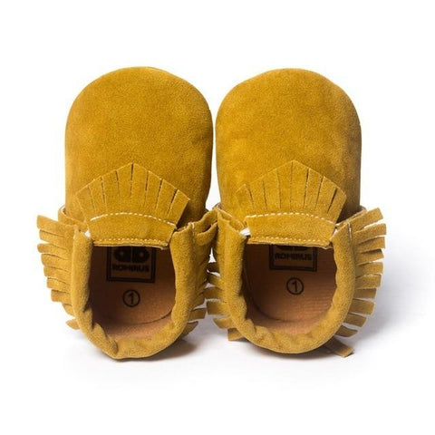 Image of * Popular Suede Baby Moccasins Shoe, Soft-soled, Non-slip First Walker (0-18 Month Sizes)