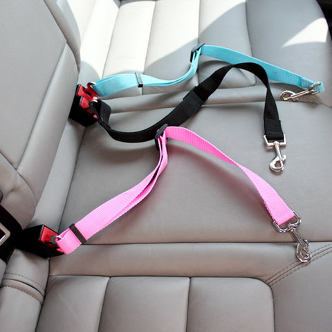 Image of * Pet Travel Car Seat Safety Belt for Dogs and Cats - Adjustable Leash Harness (10 Colors)