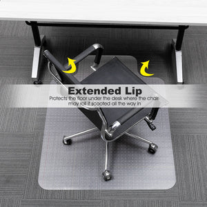 * Translucent Office Chair Mat Carpet Protector with Lip and Non-Slip Studded Backing BPA and Phthalate Free for Low Pile Carpets