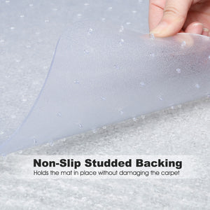 * Translucent Office Chair Mat Carpet Protector with Lip and Non-Slip Studded Backing BPA and Phthalate Free for Low Pile Carpets