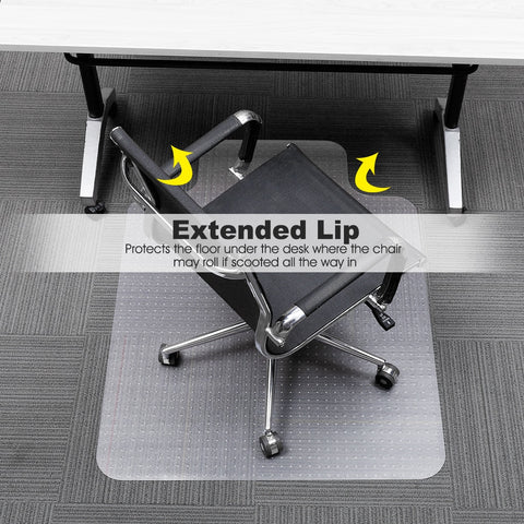 Image of * Translucent Office Chair Mat Carpet Protector with Lip and Non-Slip Studded Backing BPA and Phthalate Free for Low Pile Carpets