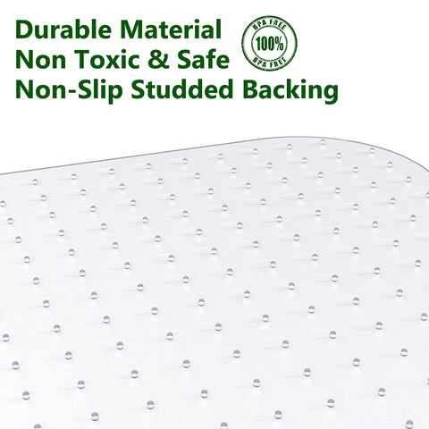 Image of * Translucent Office Chair Mat Carpet Protector with Lip and Non-Slip Studded Backing BPA and Phthalate Free for Low Pile Carpets