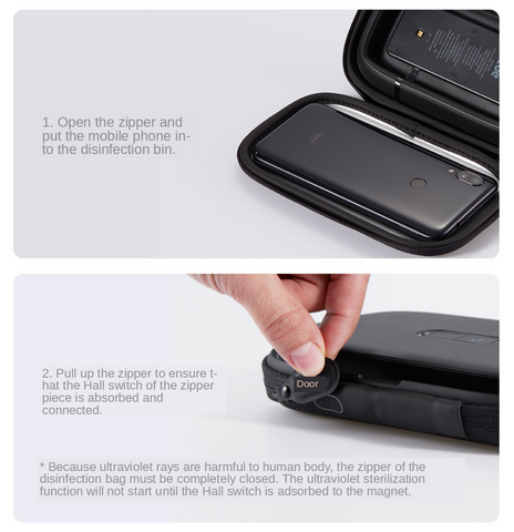 Image of * UV Portable Cell Phone Sanitizer Case for Mobile Phone Disinfecting and Sterilization