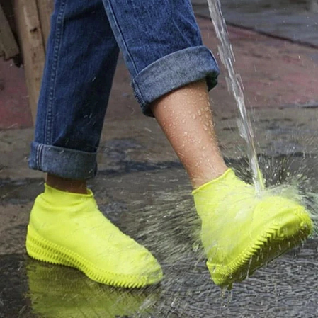 Image of * Reusable Non-Slip Waterproof Shoe Covers for Outdoor Use