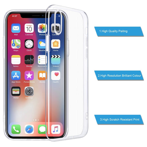 Image of * Slim Clear Soft iPhone X Cover Supports Wireless Charging