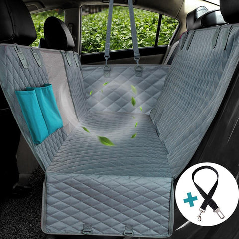 Image of * Waterproof Mesh Dog Car Seat Cover Cushion Protector With Zipper And Pockets