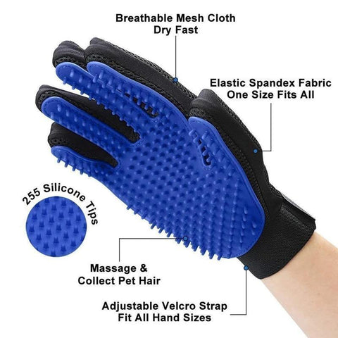 Image of * Pet's Delight Waterproof Pet Grooming Glove for Shedding Dogs and Cats - Perfect for Washing, Bathing and Brushing Pets