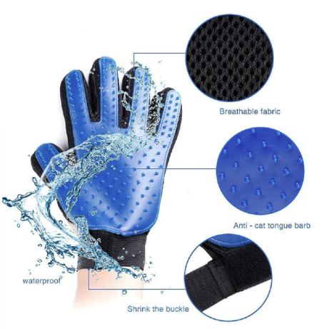 Image of * Pet's Delight Waterproof Pet Grooming Glove for Shedding Dogs and Cats - Perfect for Washing, Bathing and Brushing Pets